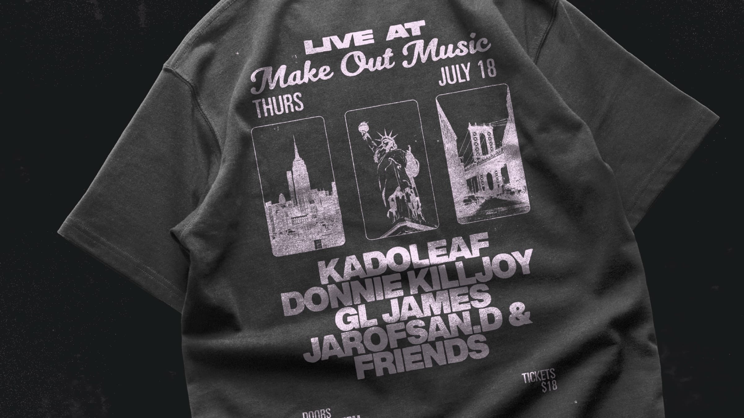 Make Out Music · Tee with poster artwork on the back
